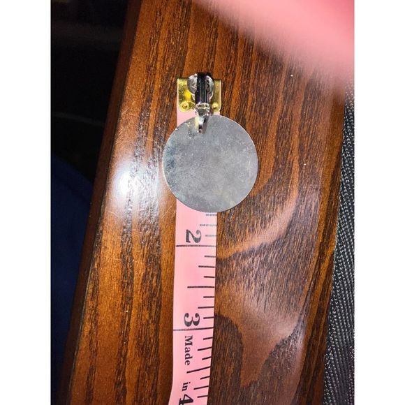 Purple Round Marble Clip-On Earrings Vintage! - Picture 10 of 11